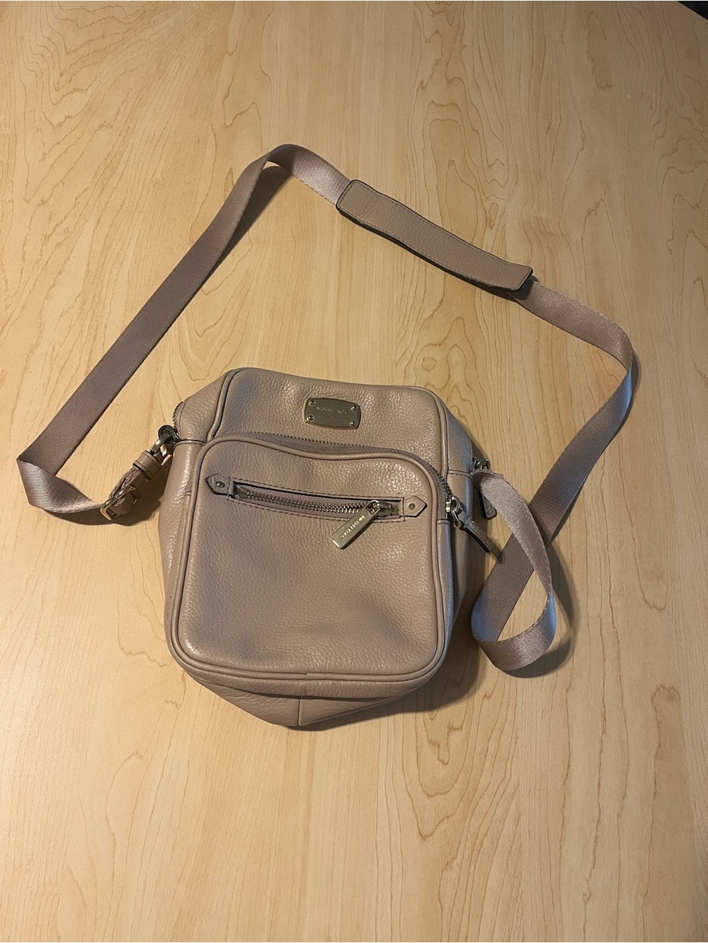 Michael Kors Taupe Leather Crossbody Bag